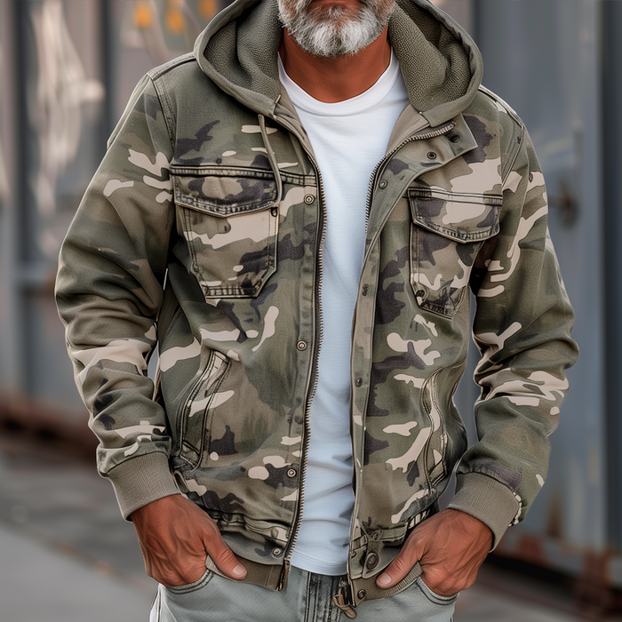 Sam – Camo jacket in cotton blend