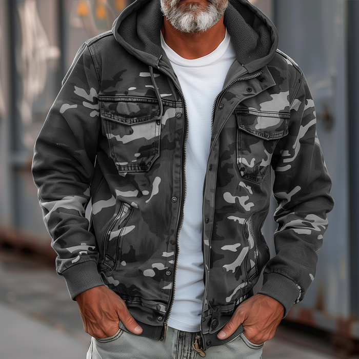 Sam – Camo jacket in cotton blend