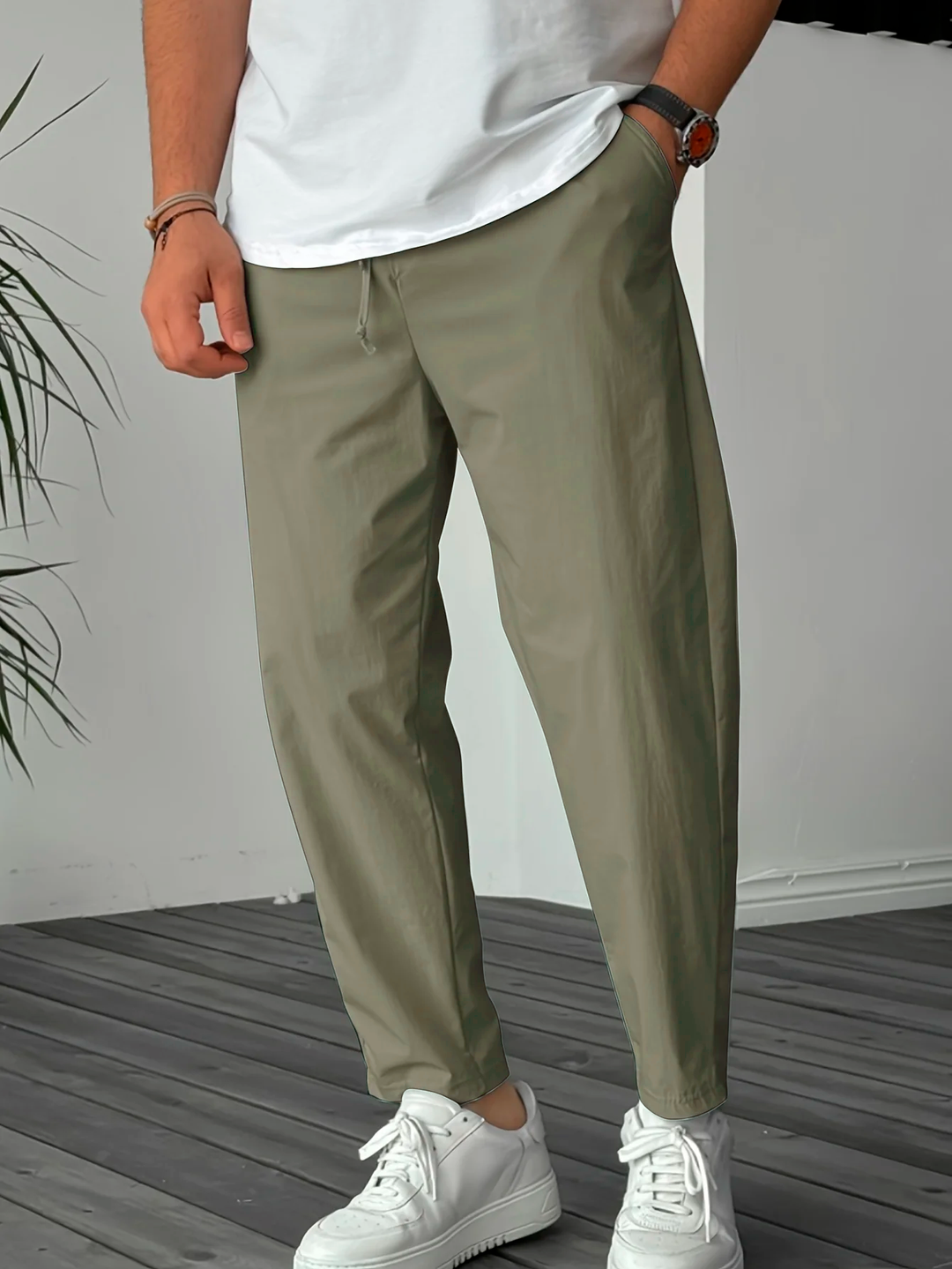 Essential Tapered Trousers with Drawstring