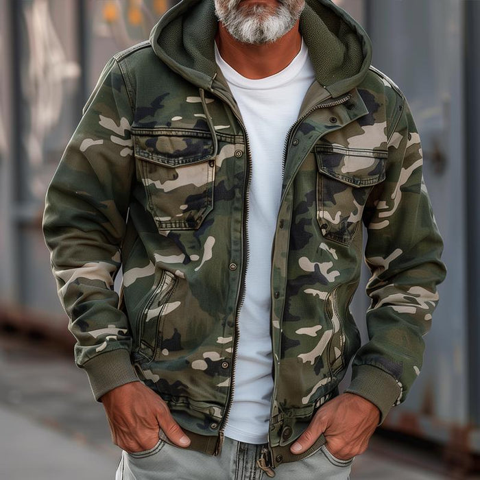 Sam – Camo jacket in cotton blend